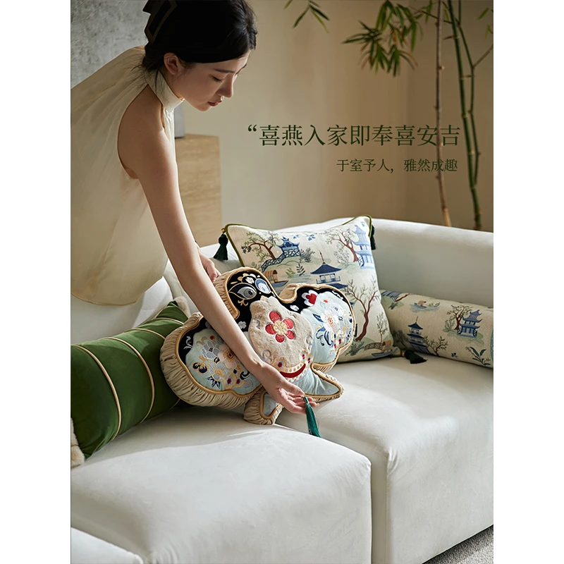 蜡笔派「纸鸢系列」行梦楼阁抱枕新中式氛围感沙发靠枕靠垫