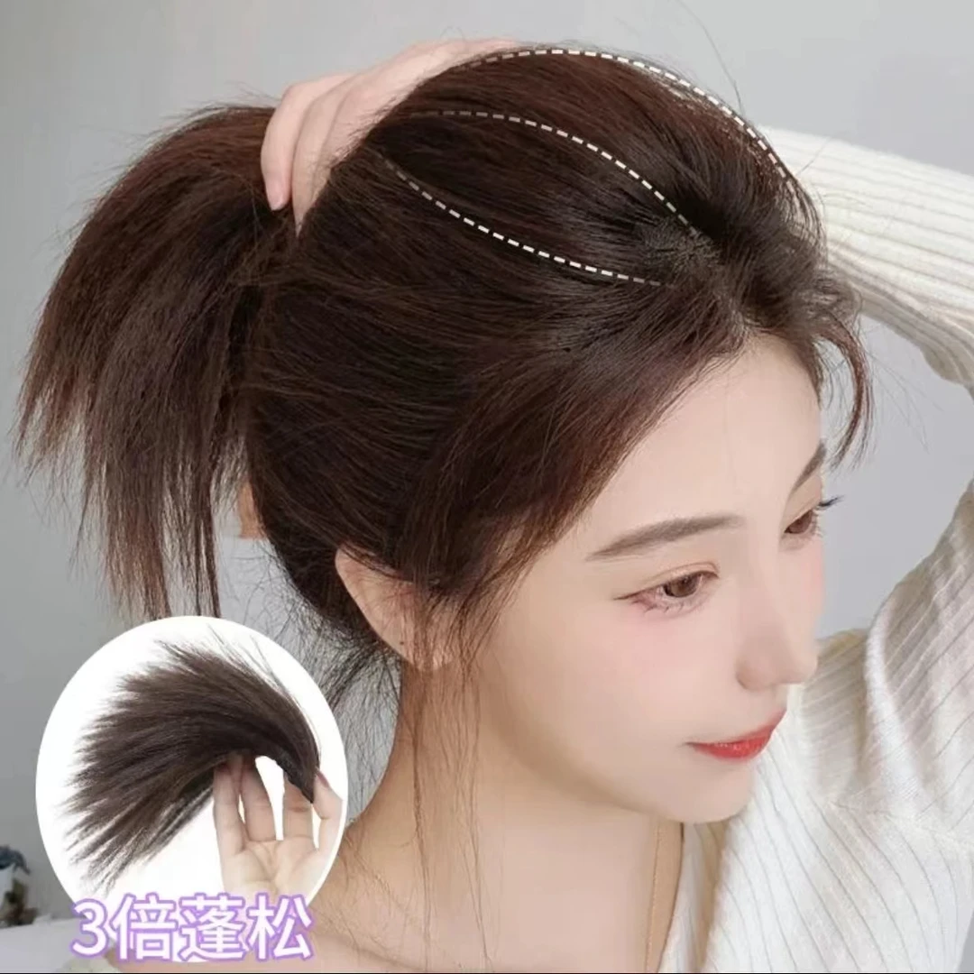 玉米头补发片假发发片一片式假发简约无痕扁头发根