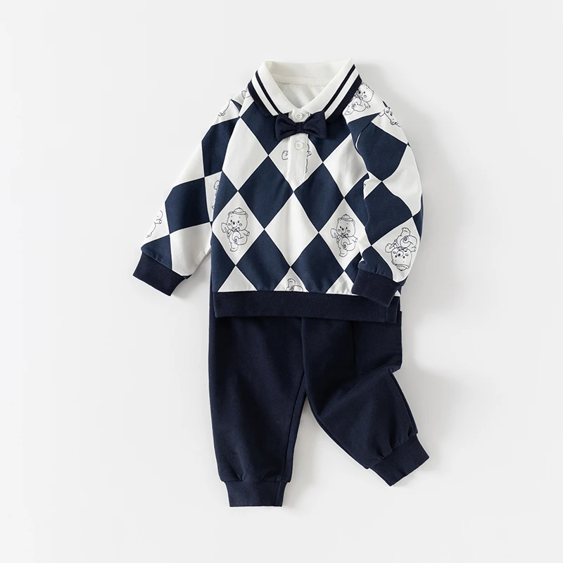 男童秋季套装小男孩两件套洋气儿童学院风一周岁宝宝礼服秋款衣服