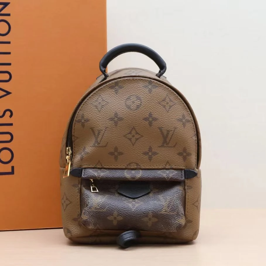 99新 LouisVuitton/路易威登 老花拼色mini小书包/双肩包/（包包）