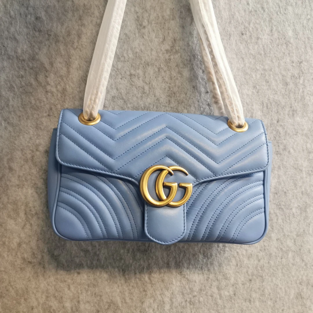 99新 GUCCI/古驰 马蒙蓝金22/单肩斜跨