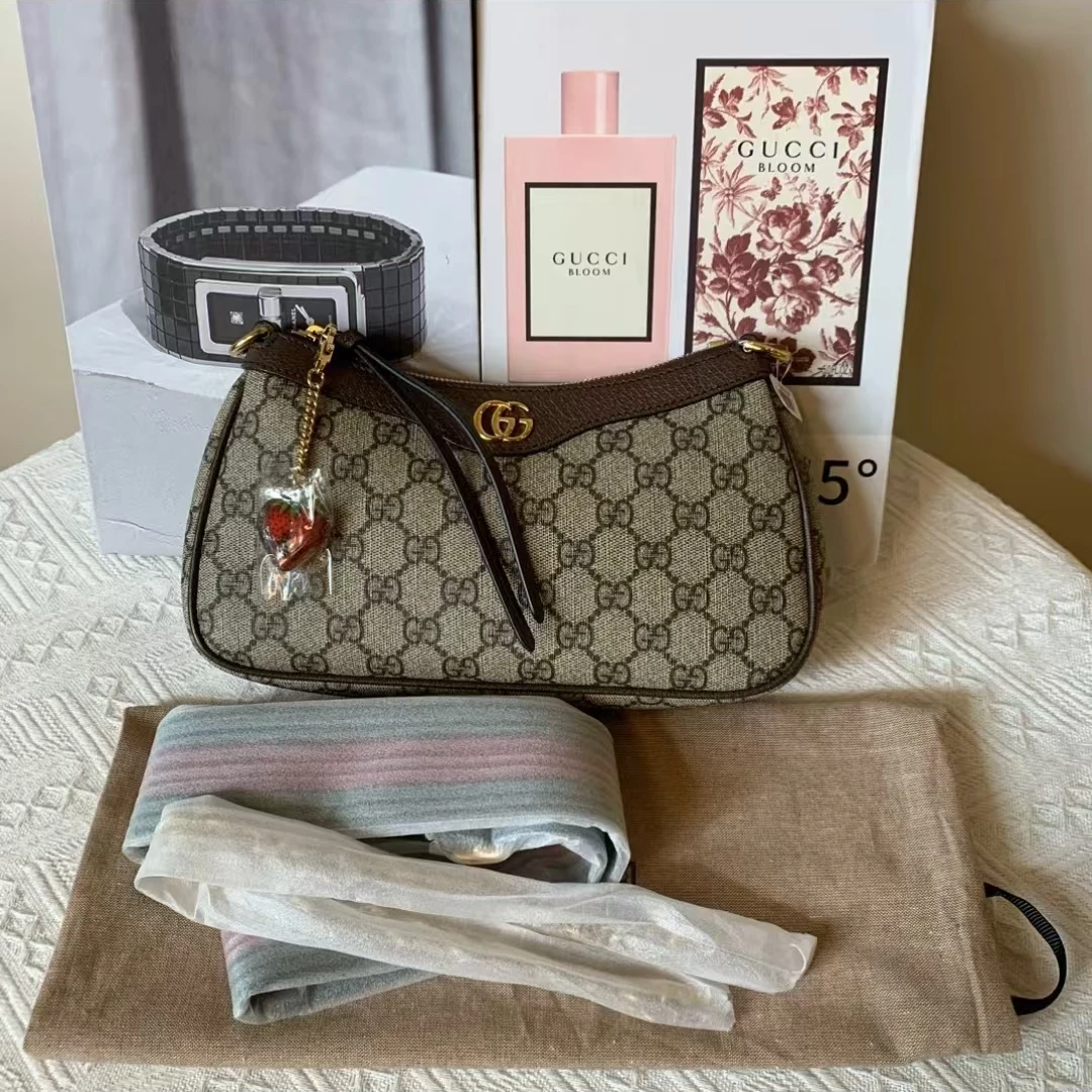 99新 GUCCI/古驰 草莓腋下包/单肩斜跨包/（包包）