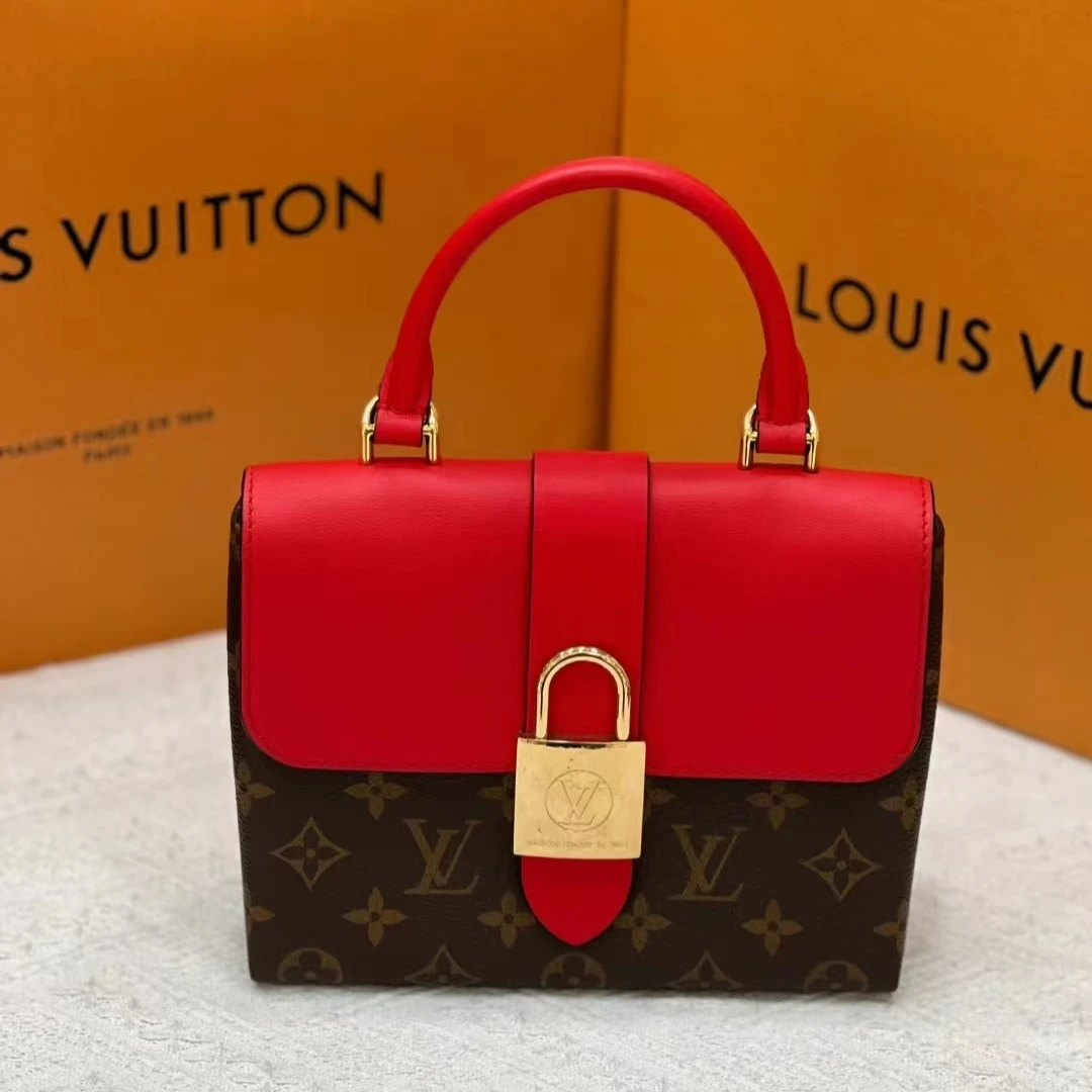 99新 LouisVuitton/路易威登 年份红锁头单肩包/1211019
