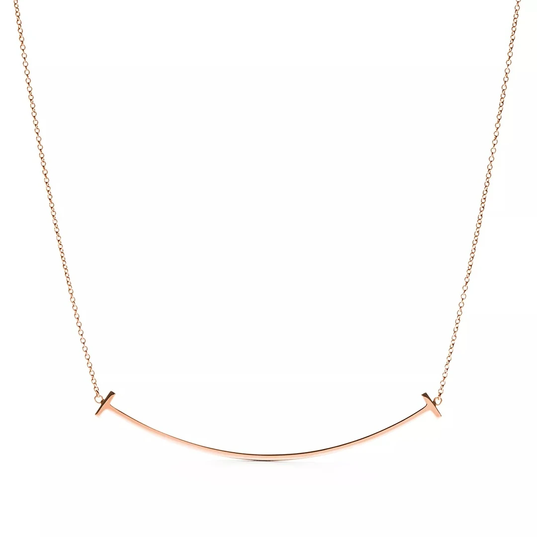 未使用 Tiffany & Co./蒂芙尼 玫瑰金大号笑脸项链 微笑项链