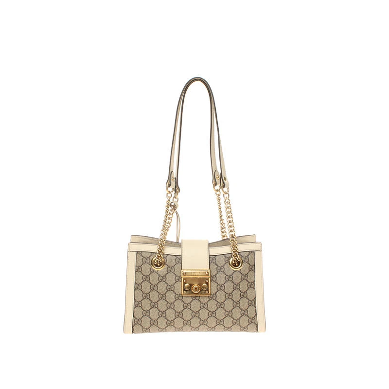 99新 GUCCI/古驰  padlock单肩包/白色小号/0512043