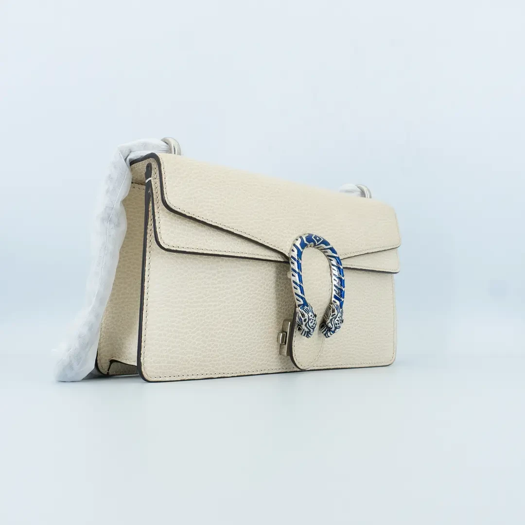 99新 GUCCI/古驰 新款白色珐琅扣酒神中号/单肩斜挎包/（包包）