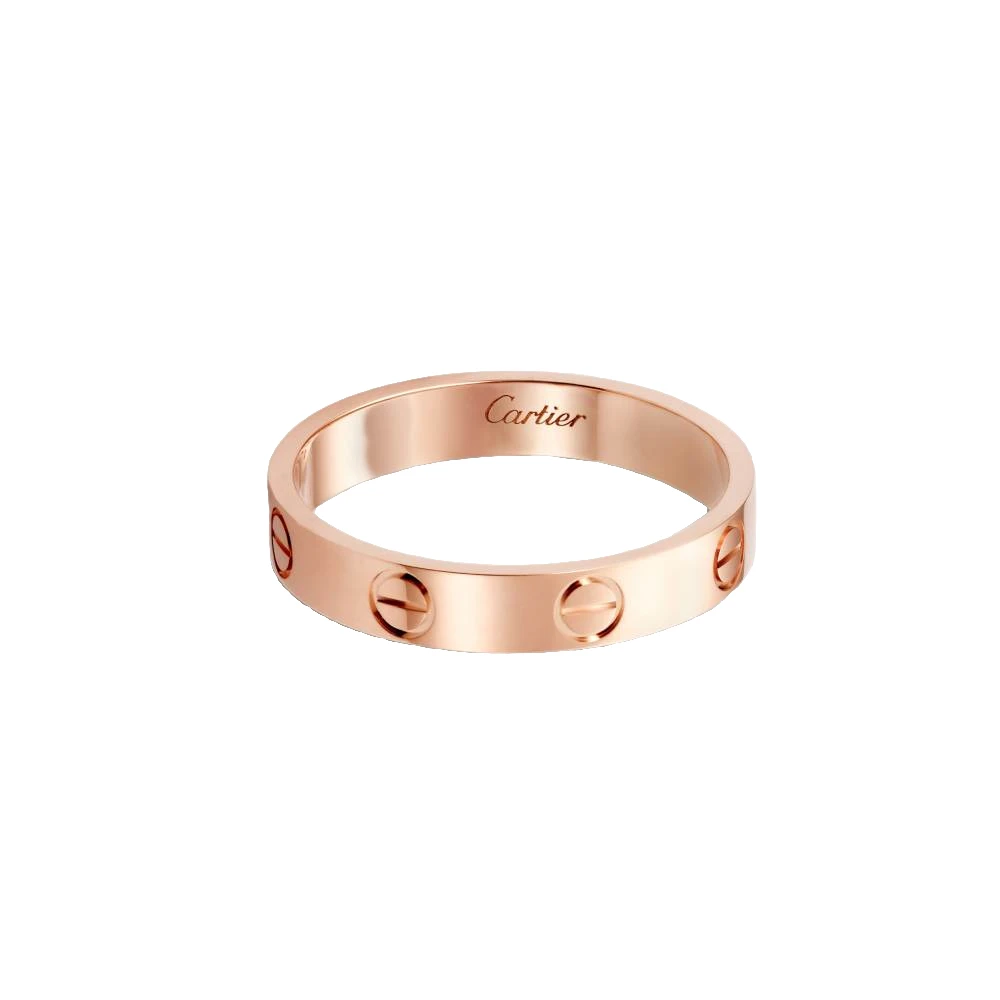 99新 Cartier/卡地亚 LOVE系列男女同款18K玫瑰金3.6mm窄款戒指