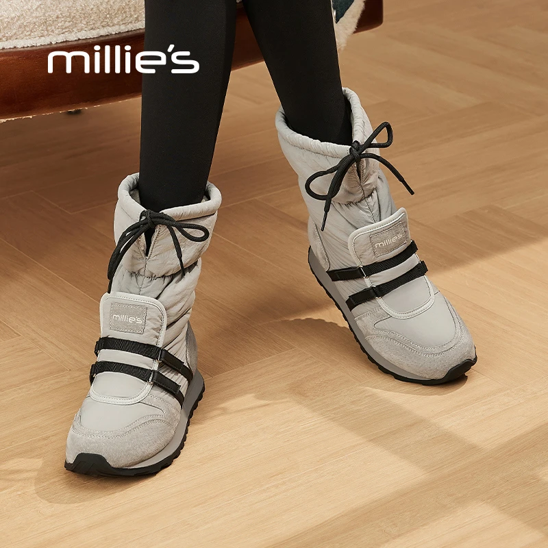 妙丽户外东北防寒时尚雪地靴女鞋棉鞋冬季加绒加厚保暖高帮短靴子