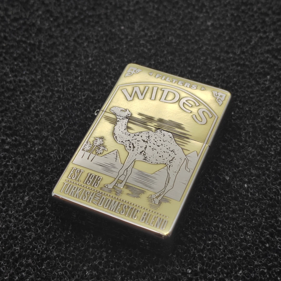 ZIPPO/之宝打火机37平头WIDES骆驼男士个性防风煤油打火机DYJ1