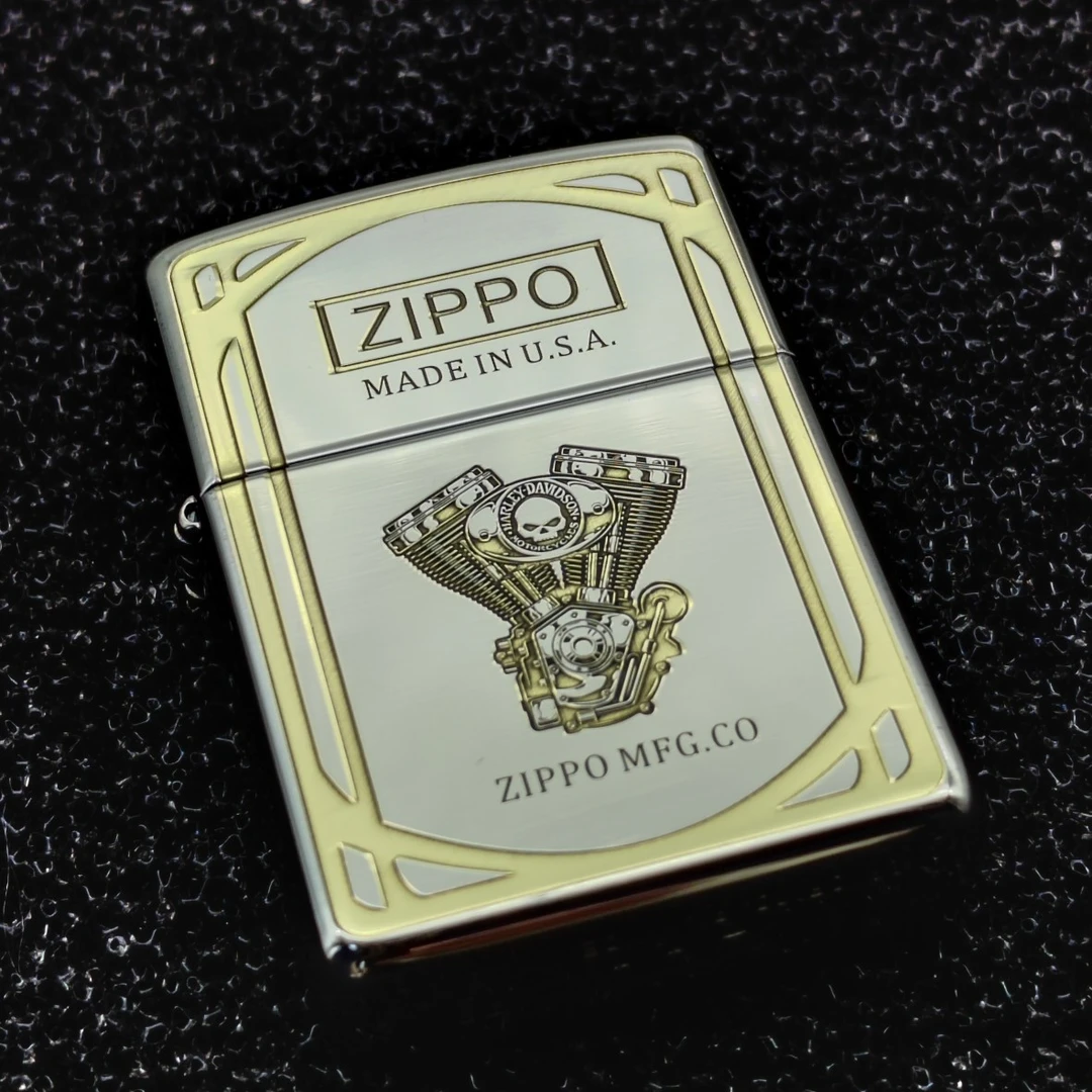 ZIPPO/之宝打火机哈雷盾牌发动机盔甲个性防风煤油打火机DYJ1