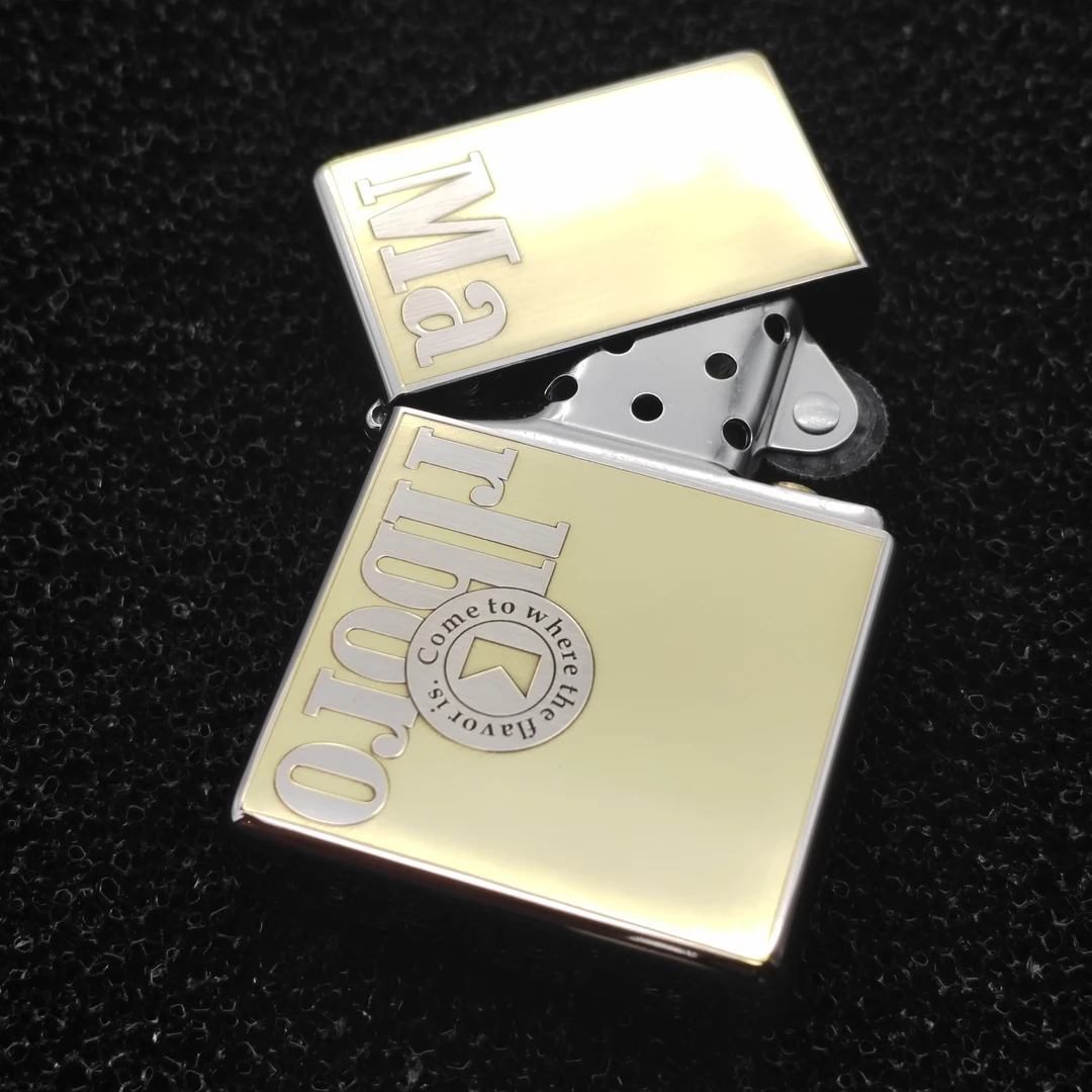 ZIPPO/之宝打火机37平头机型牛头万宝路双色男士个性防风煤油DYJ1