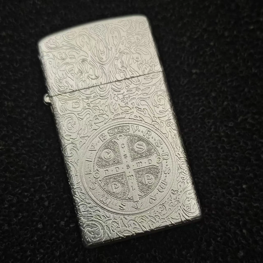 ZIPPO/之宝窄机纤巧康斯坦丁喷砂镀银男士防风煤油打火机DY9914DK