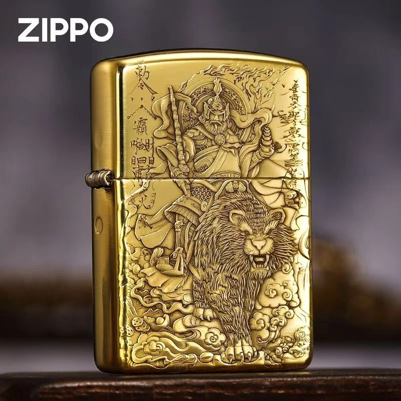 ZIPPO盔甲浮雕赵公明金蝉子煤油防风打火机送礼好物生日DY9912FD