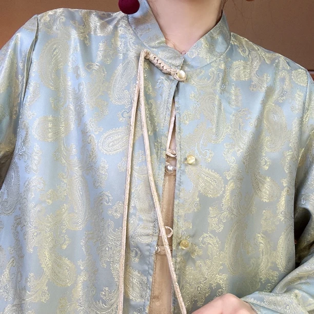 《沉香.春秋款》双面锦缎定制款新中式国风文艺外套女