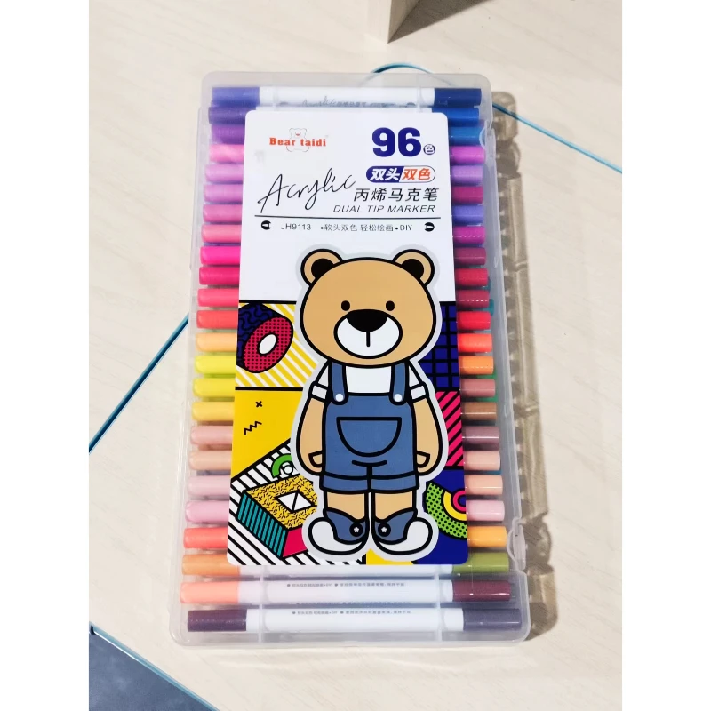泰迪熊96色双头双色丙烯马克笔JH9113
