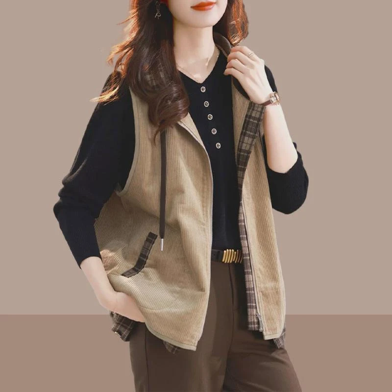 2024灯芯绒马甲外套女春秋冬2024年新款爆款洋气外穿妈妈欧货背心