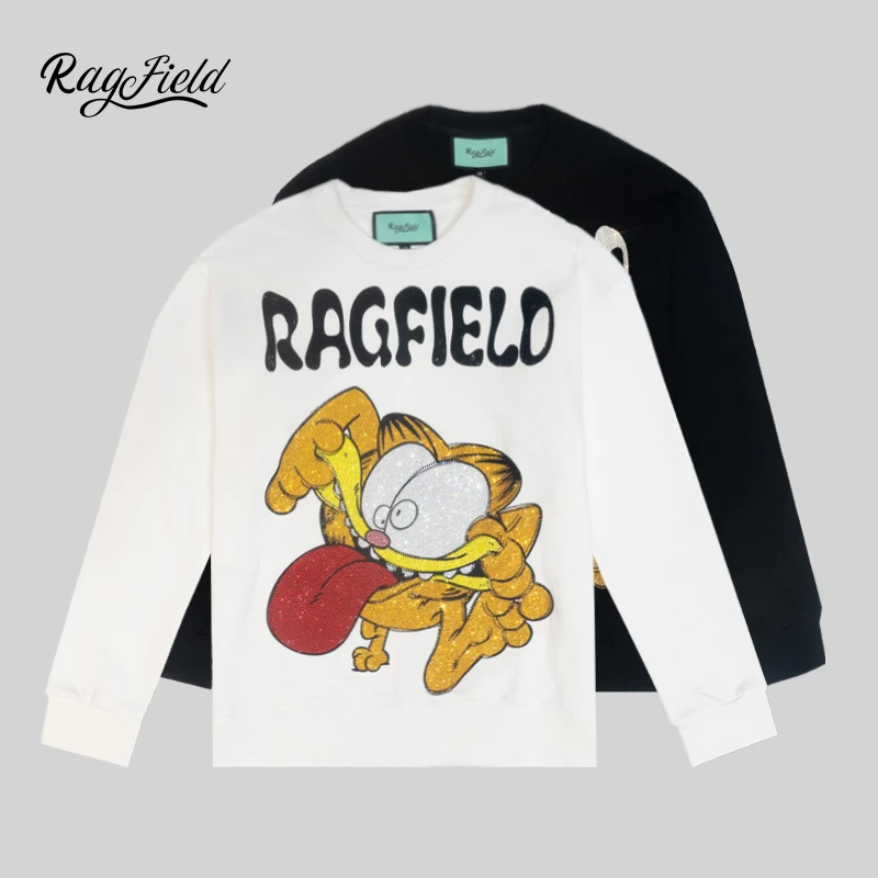 【秋冬款】拉格费尔德重工烫钻勇士猫时尚圆领男长袖卫衣RG10002