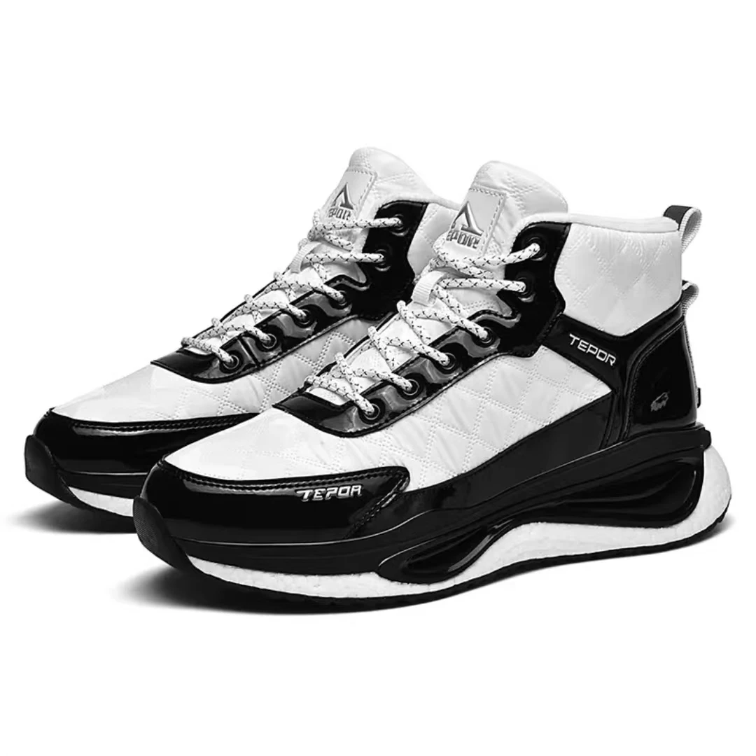 天跑十六号休闲鞋潮流舒适时尚冬季保暖高帮鞋男