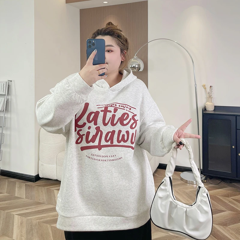 瑟斯回廊 / 潮款炸街薄绒款印花卫衣7961花契200斤胖mm潮流遮肉