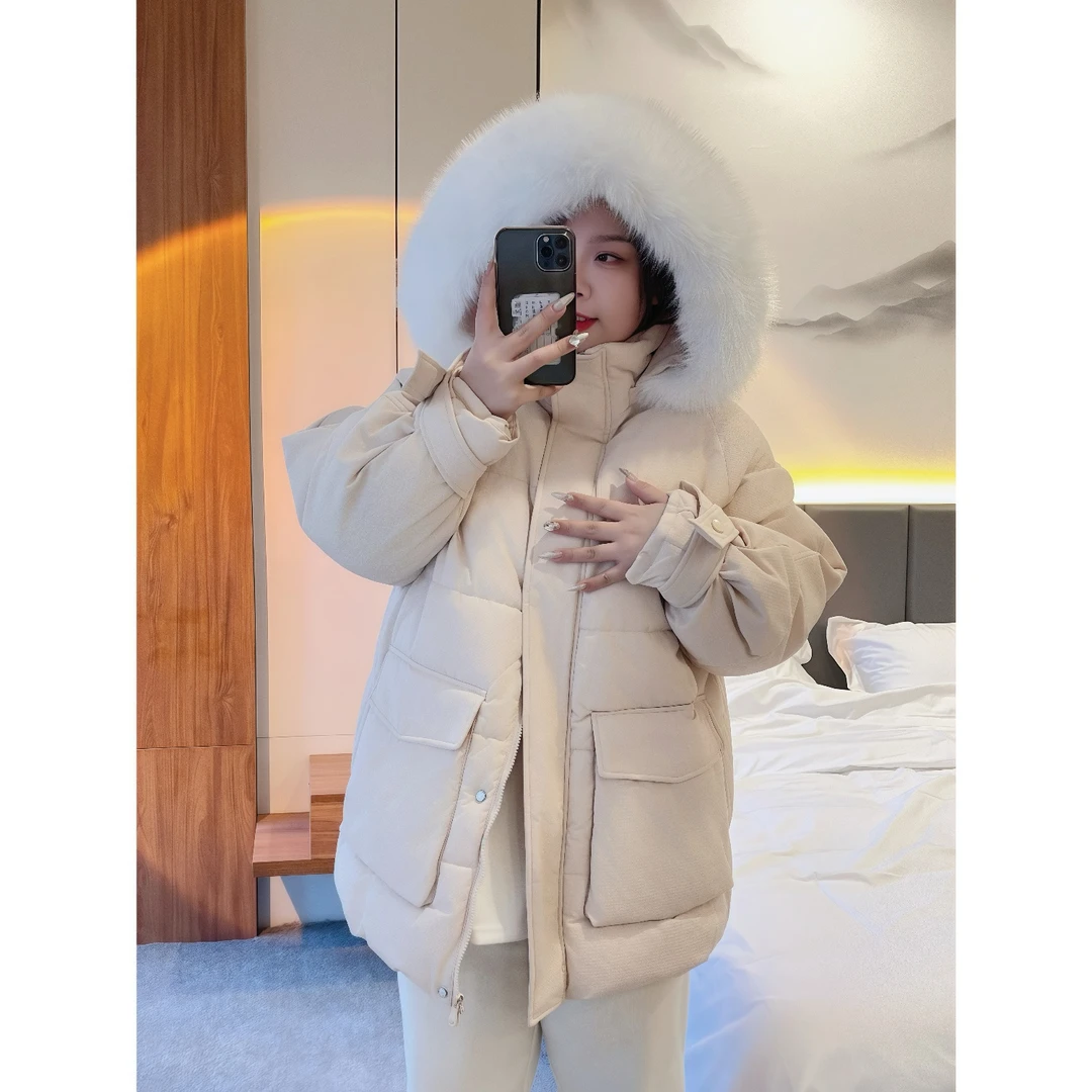 东京少女 / 肌理感休闲通勤棉服7481花契200斤胖mm冬季~小琪推荐