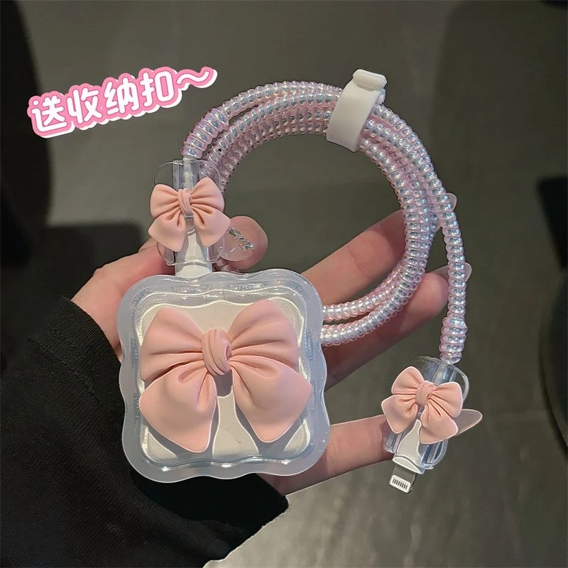 适用苹果35W双口充电器保护套15pro16promax数据线保护套双Type-c