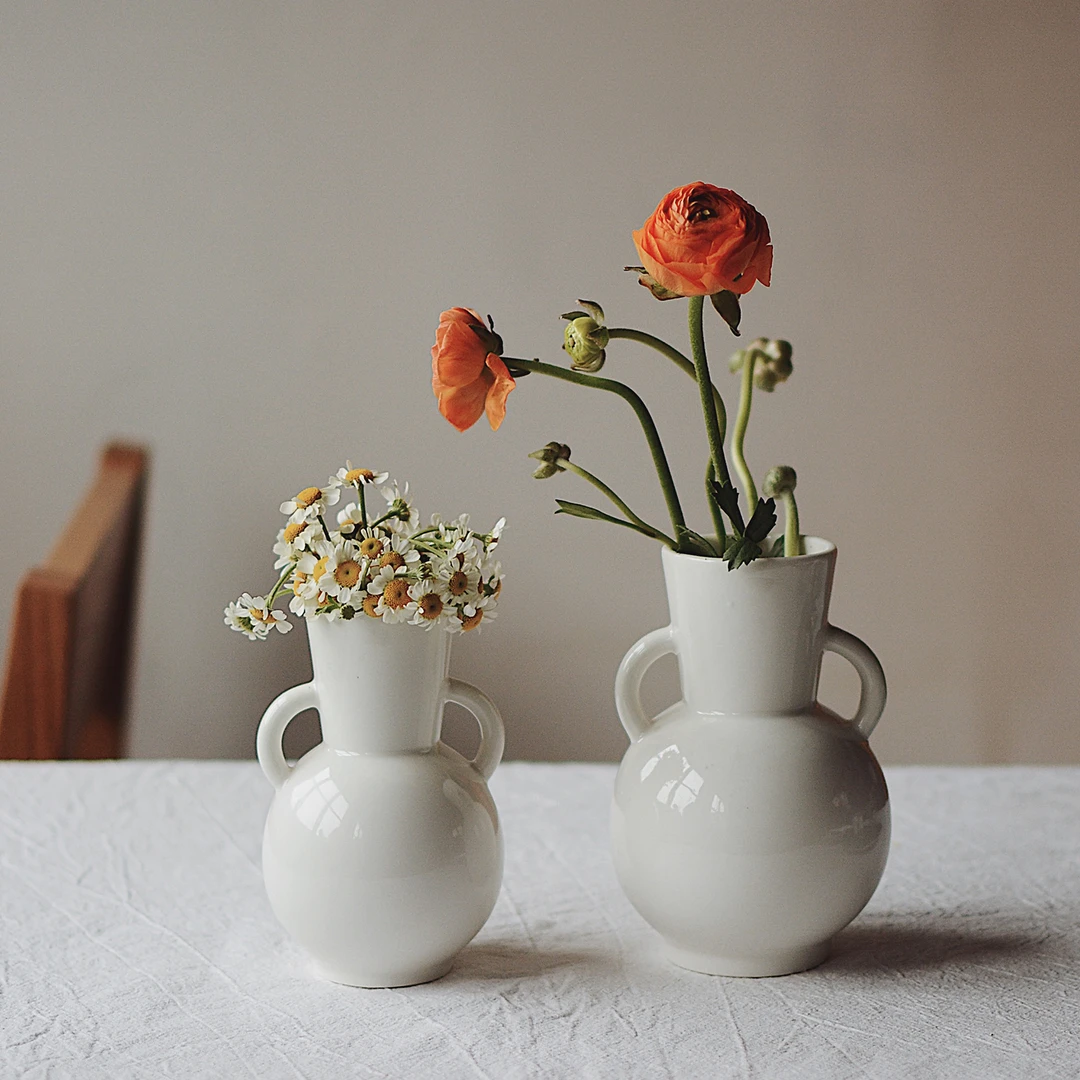 【正品】收集时光 Camus say纯白双耳花瓶 梅花 毛茛 虞美人 水仙