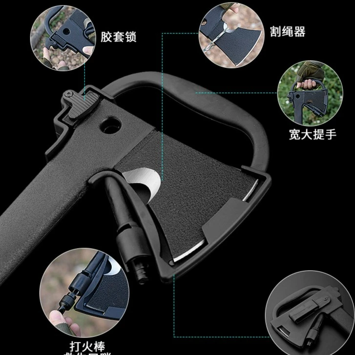 户外材质斧头砍柴斧子野外生存装备黑色战斧多用斧多功能斧加厚