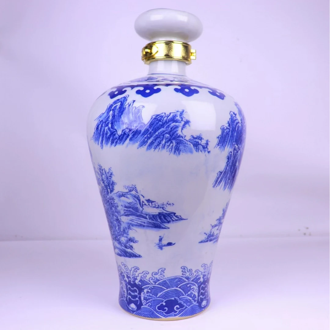 好人好梦纯粮酒 青花瓷山水画坛装 优级浓香型坛装酒53度5L*1