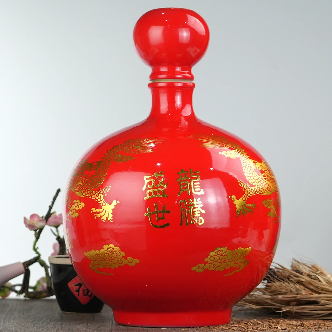 好人好梦好酒酒业 盛世龙腾中国红坛装 优级纯粮酒53%Vol5L*1