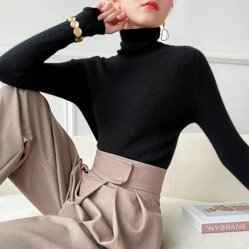 【茉莉绒品】100%纯山羊绒羊绒衫女紧身软糯纯羊绒衫100%山羊绒女