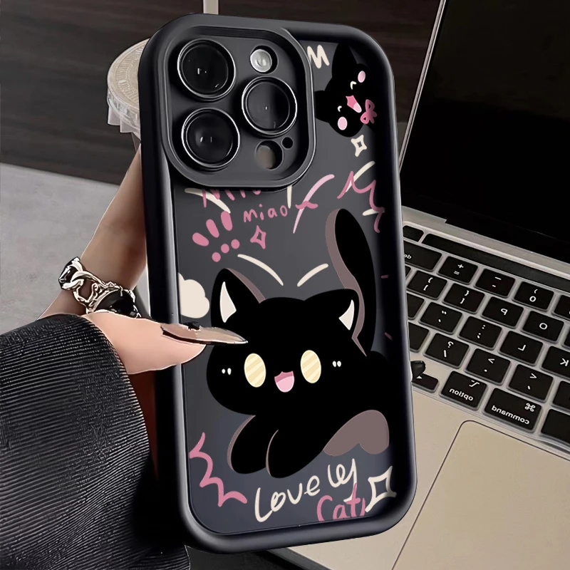 惊吓猫咪防摔手机壳适用苹果15/13promax全包华为/小米/vivo/oppo