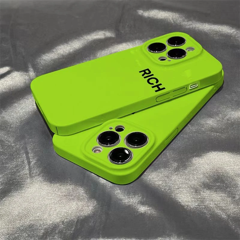 绿色RICH适用华为mate60手机壳菲林苹果15荣耀OPPO小米vivo全包