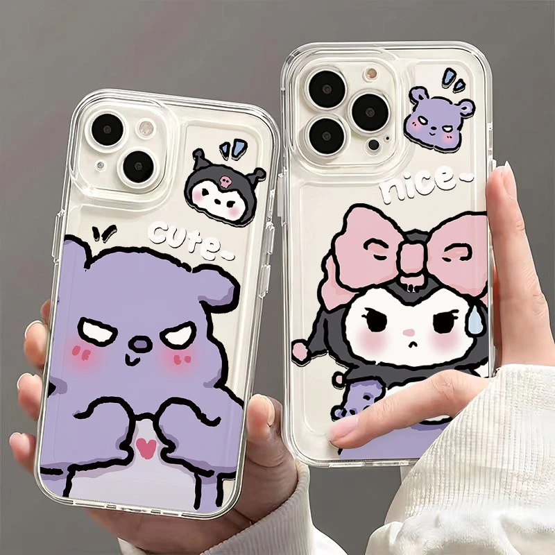 酷洛米巴库适用iphone15/13/14手机壳透明小米1华为vivo软壳oppo