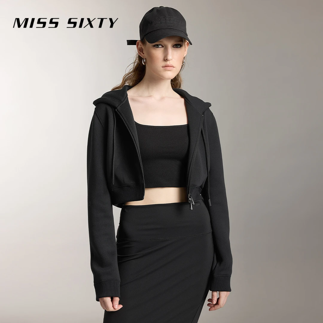 【贤哥专属】【运动系列】Miss Sixty秋季新款卫衣女复古连帽双拉链