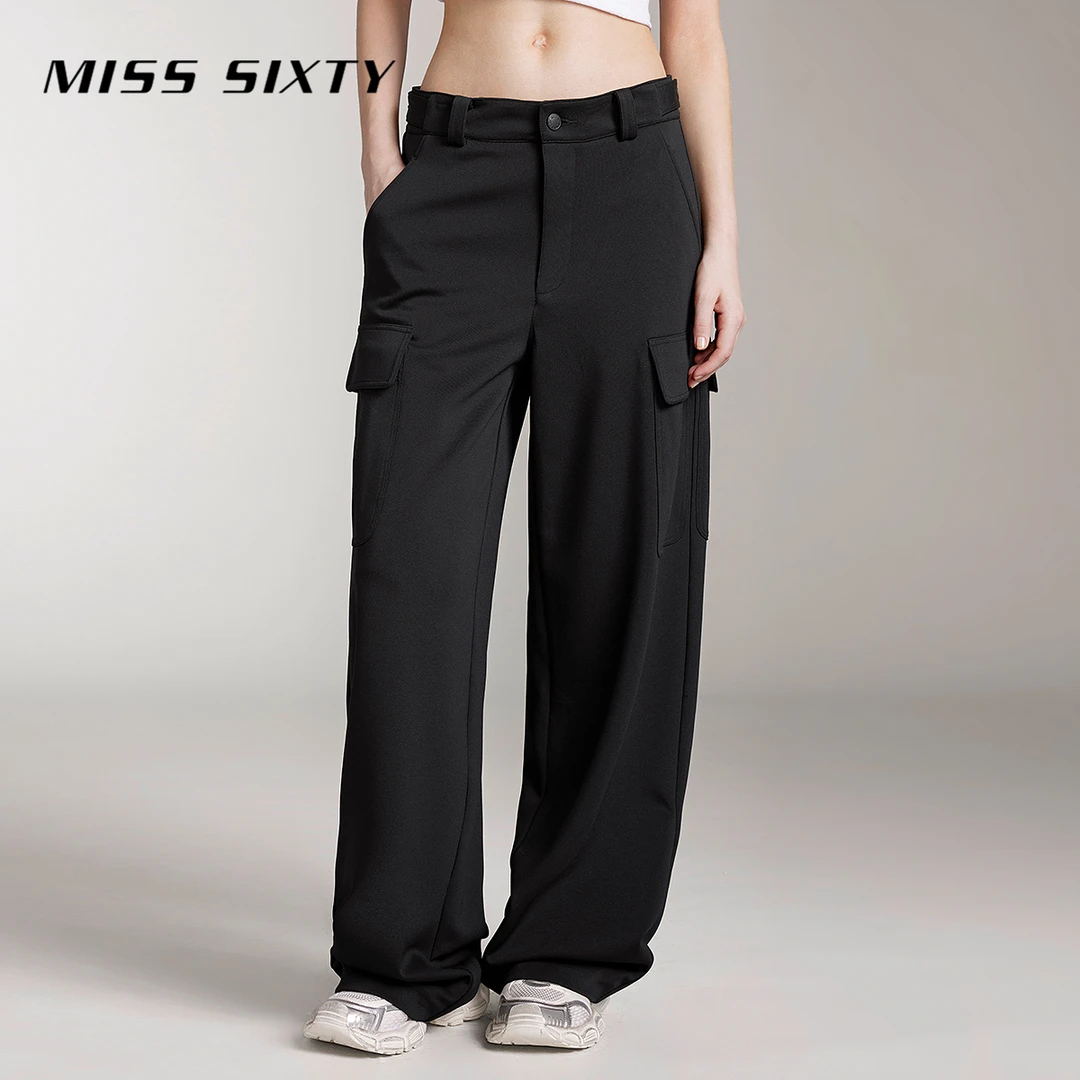 【贤哥专享】Miss Sixty新款长裤工装风口袋高腰直筒含醋酸高MS089