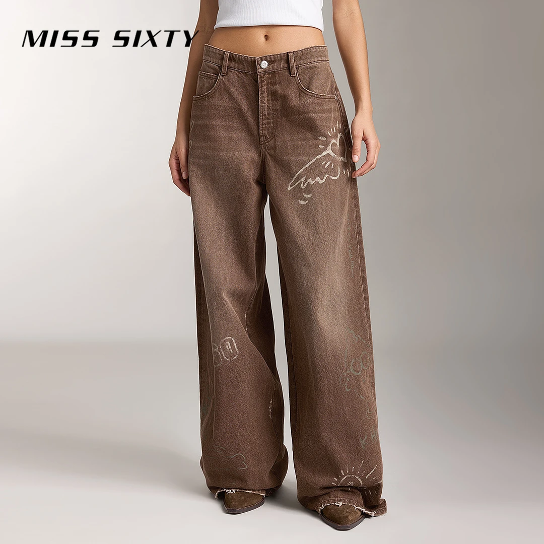 Miss Sixty x Keith Haring跨界合作系列秋季新款牛仔阔腿裤