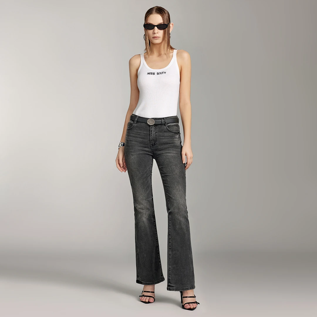 【贤哥专属】【进口牛仔面料】Miss Sixty新款牛仔裤女复古黑灰