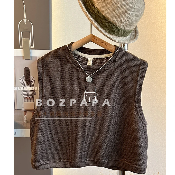 【现货】森系简约刺绣男童马甲2024春秋新款儿童上衣