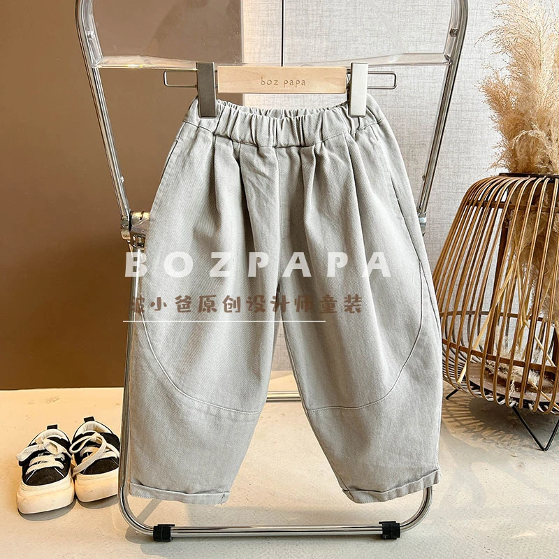 【时间摆渡】2024春秋新款儿童韩版百搭长裤男休闲裤潮