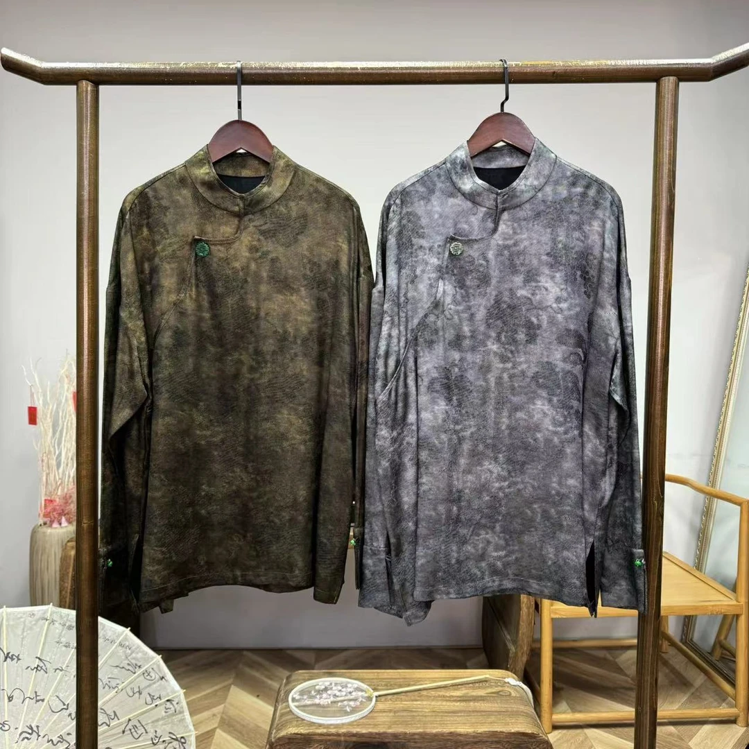 白月霜花！国风脏染新中式上衣！GZ3541