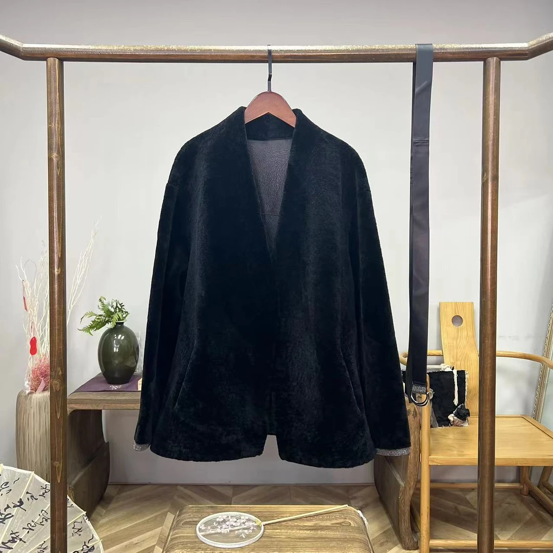 “南非水波纹”！意式奢牌老钱风皮毛一体外套！GZ3344