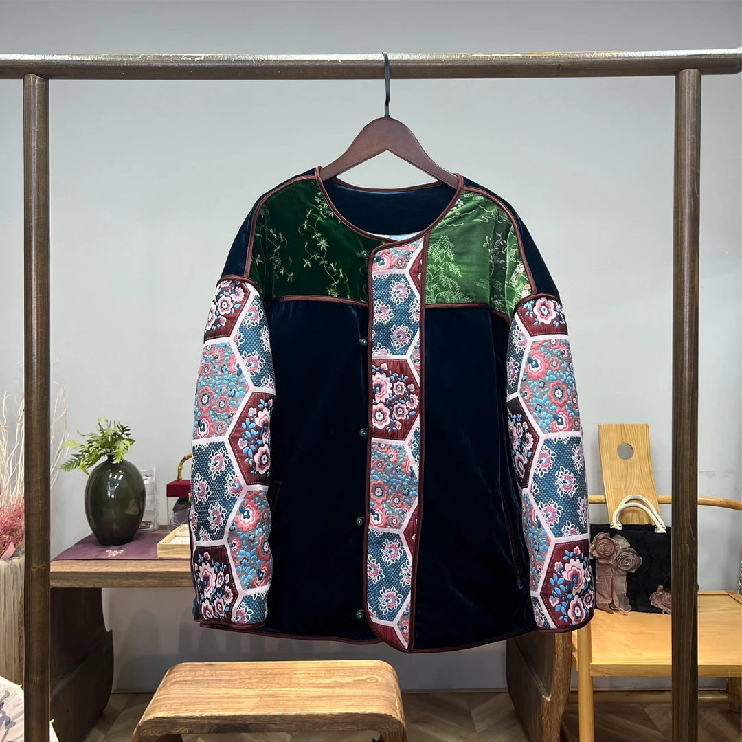 海纳百川！真 丝丝绒新雪丽棉服百衲衣！GZ3203