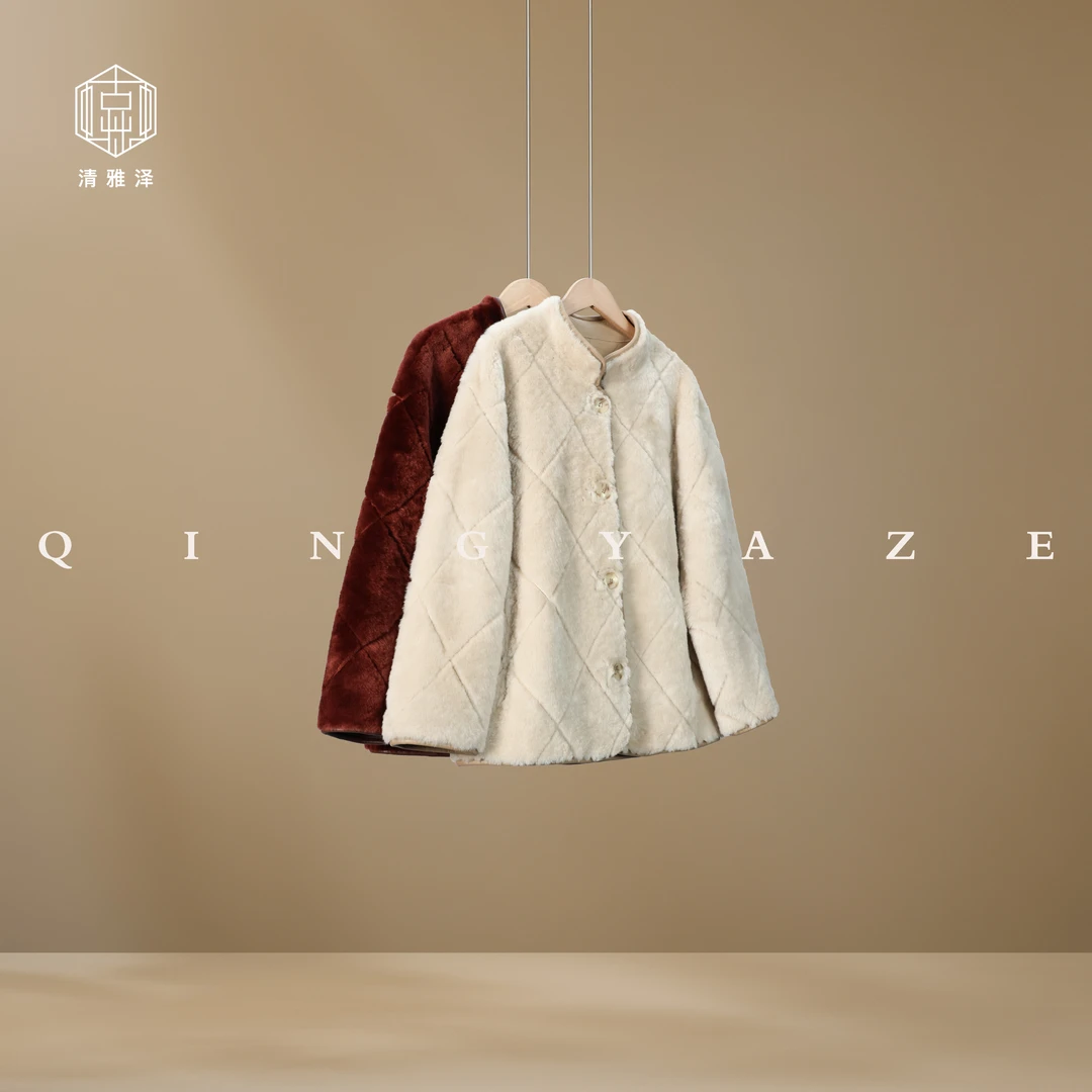 菱格小美！进口羊皮毛一体美丽奴外套！GZ5113