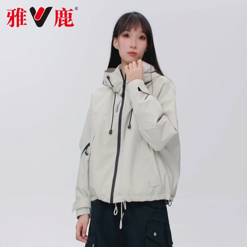 2025初冬防风雅鹿爆款90绒运动休闲时尚女士网红款外套冲锋衣