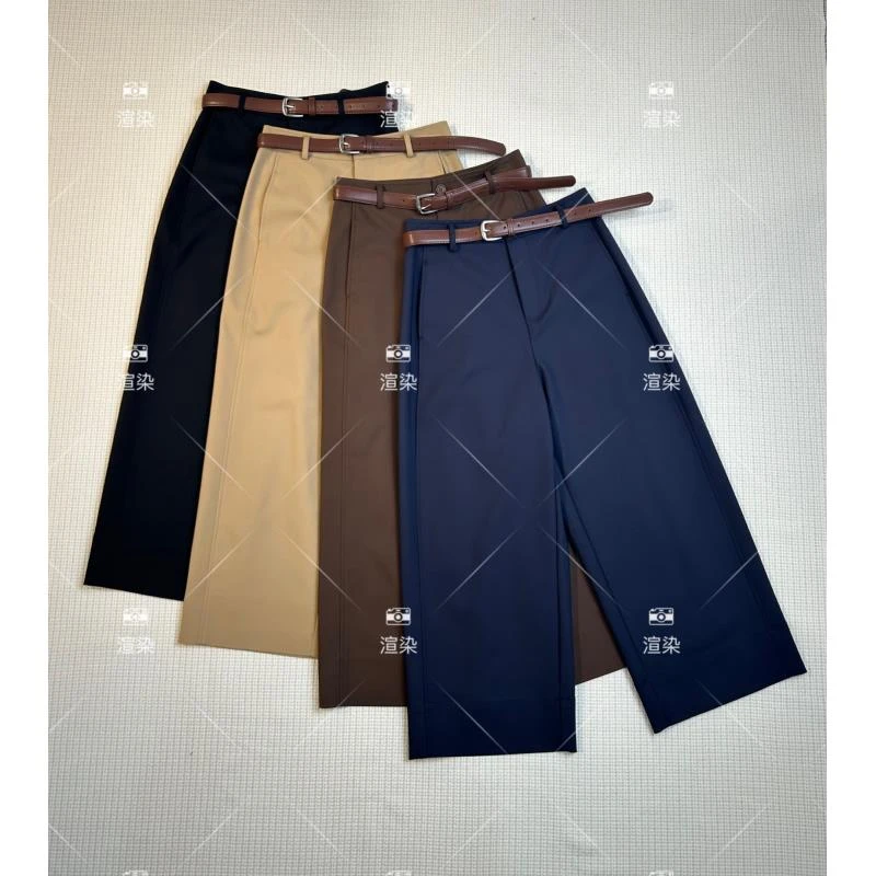 【渲渲推荐】TX-Z65早秋时尚气质显瘦设计师腰带款A字版直筒裤