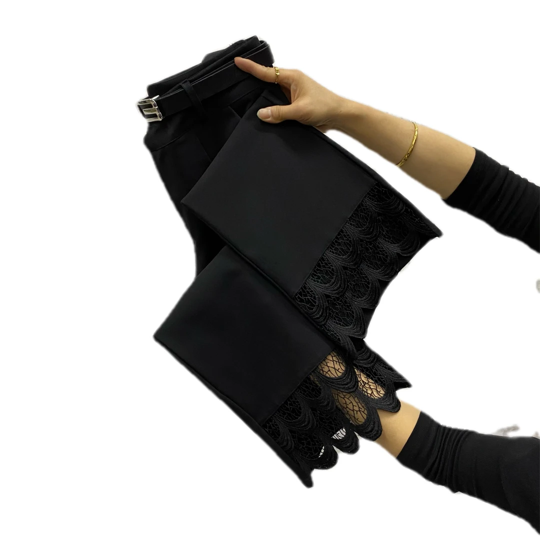 602款四面弹九分时装微喇裤2024新款高腰显瘦百搭喇叭裤