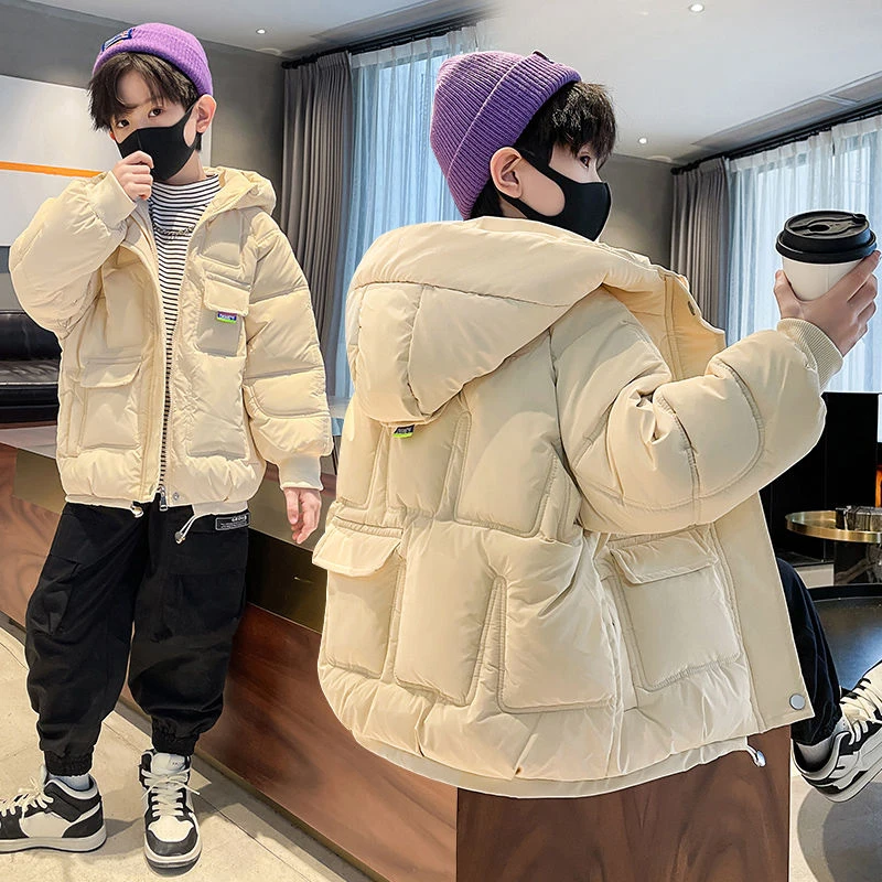 儿童装男童棉服冬装2023新款中大童加厚棉袄冬季外套