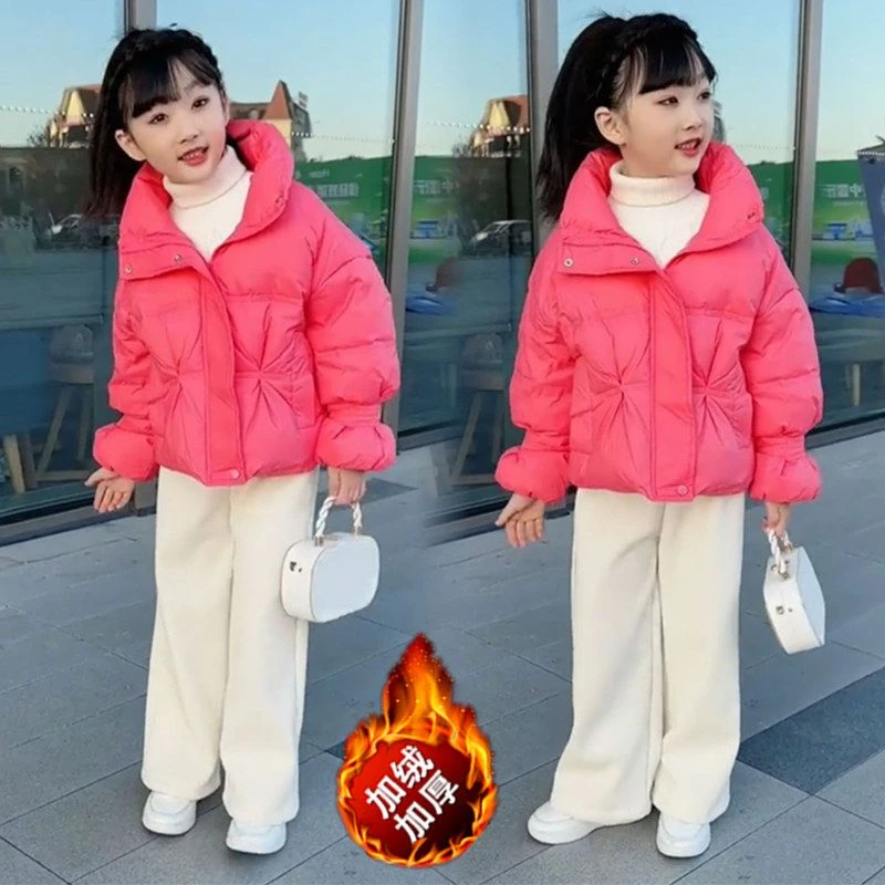女童冬装棉服2023新款洋气儿童棉衣加绒裤子小女孩加厚两件套