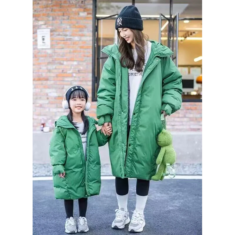 2023新款儿童男童女童中长款洋气男孩中大童冬季加厚亲子装宽松