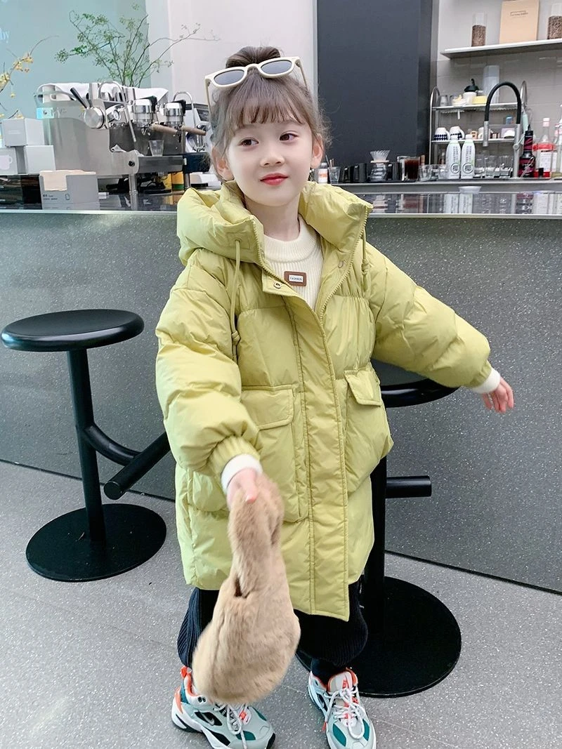 女童羽绒服2024新款儿童韩版冬装加厚宝宝冬季中长款白鸭冬季新款